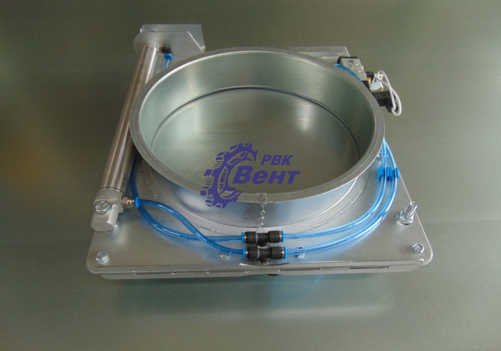 Шиберная заслонка с пневматическим цилиндром используется для автоматизации современных аспирационных систем
